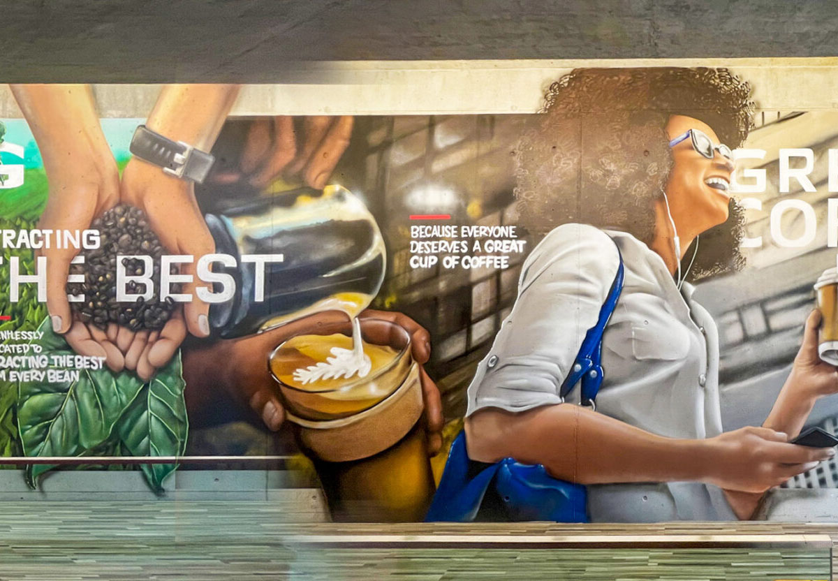 Décoration publicitaire pour Nescafé