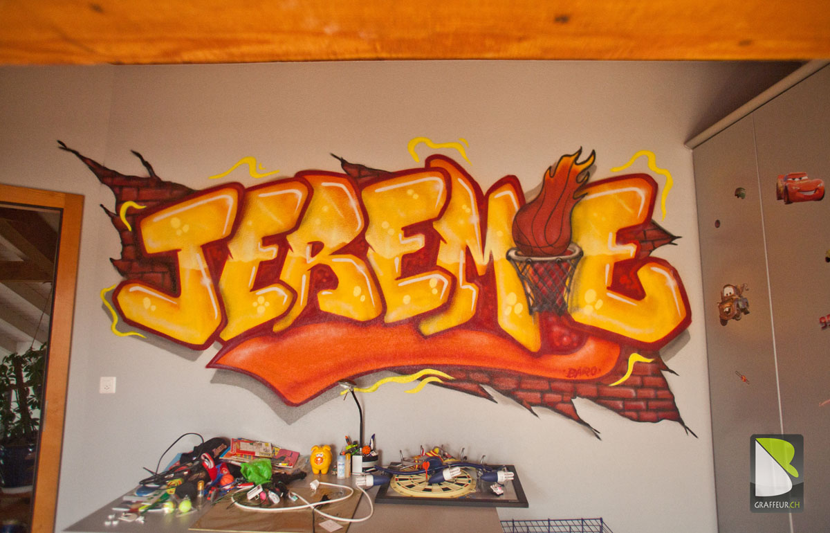 Graffiti Chambre Enfant vers Monthey en Valais