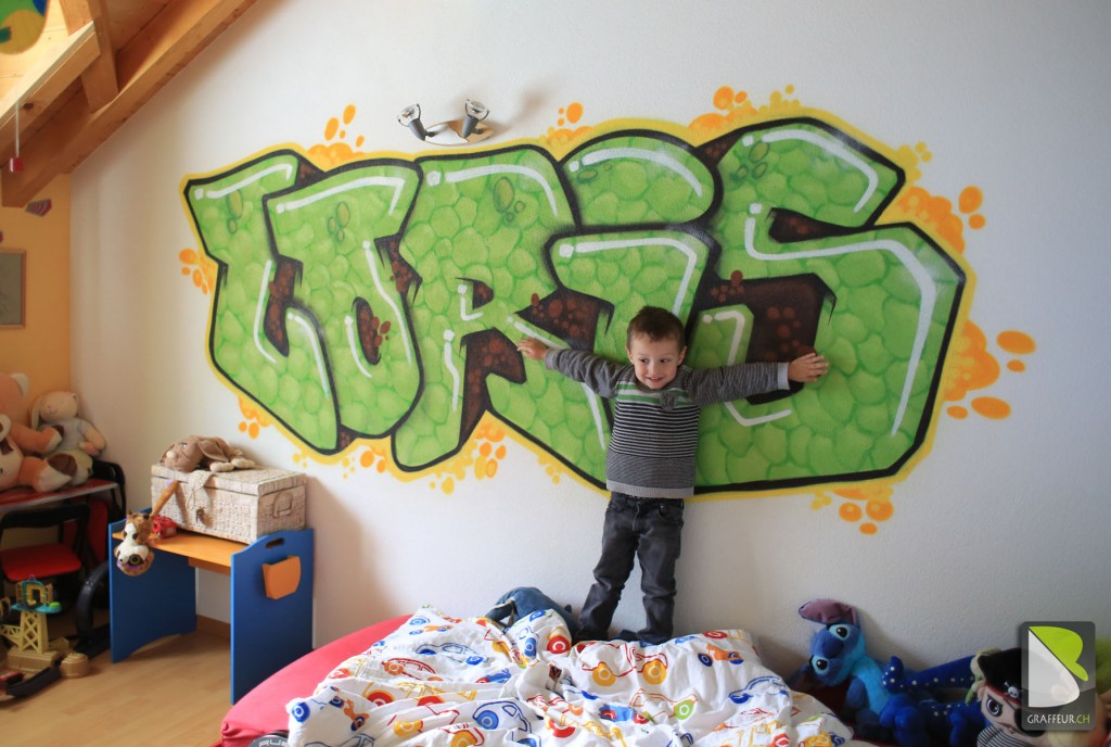 Chambre Graffiti enfant valais suisse prenon loris