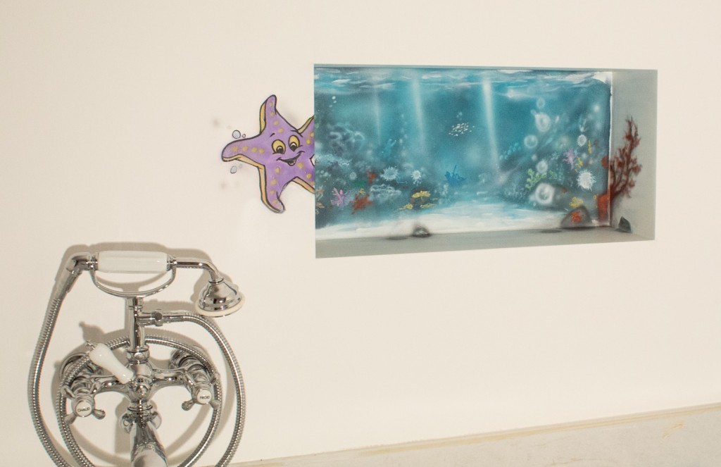 Salle de Bain aquarium etoile peinture trompe-l'oeil artiste suisse