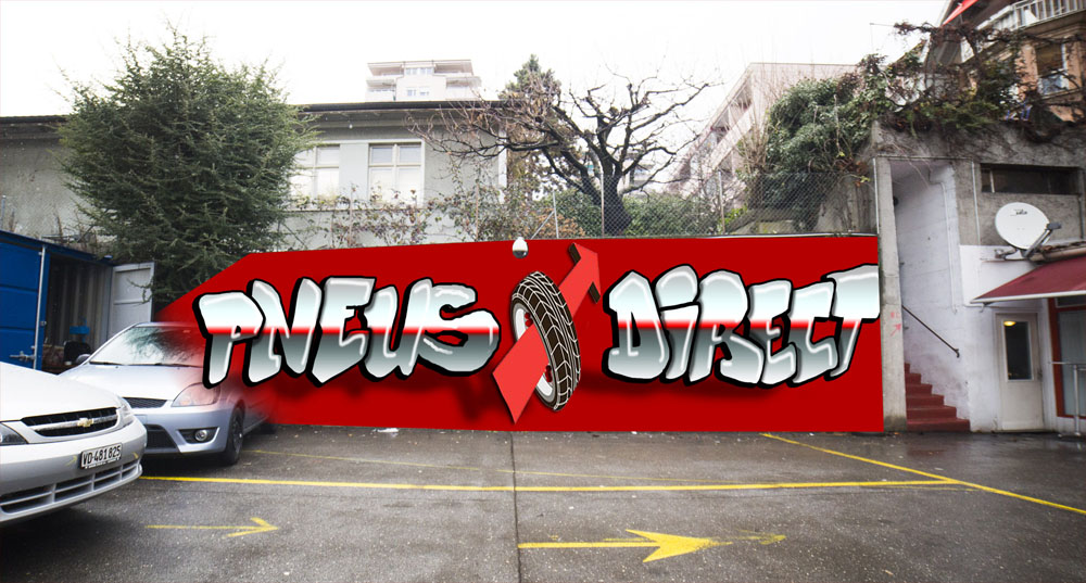 Avant-projet Graffiti Entreprise Pneus direct Lausanne Renens