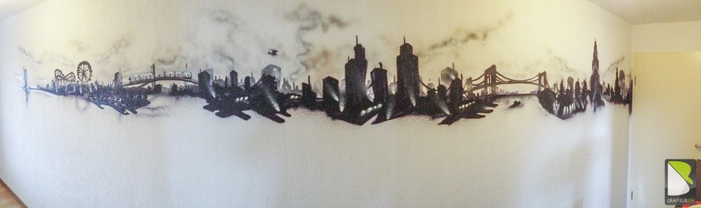 frise deco couloir new york peinture graff