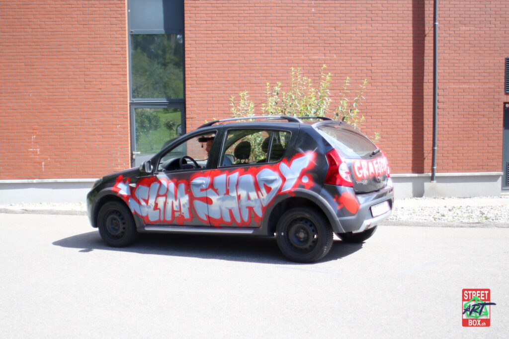 Dacia-Slim-Shady-Voiture-Graffiti-Street-art-car-Suisse-Graff