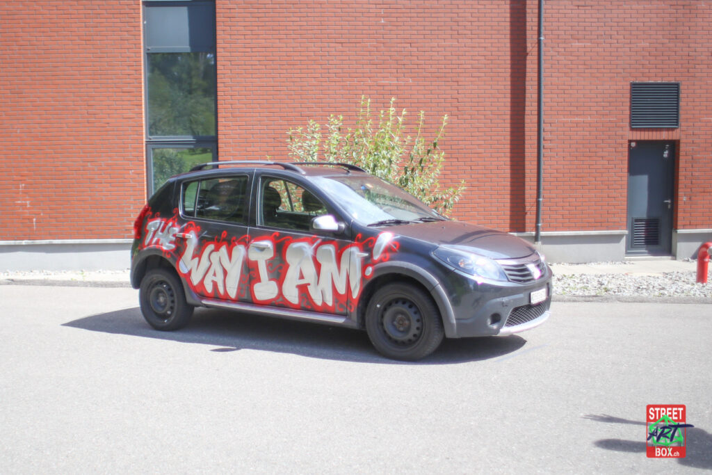 Dacia-Slim-Shady-Voiture-Graffiti-Street-art-car-Suisse-Graff-the-way-i-am