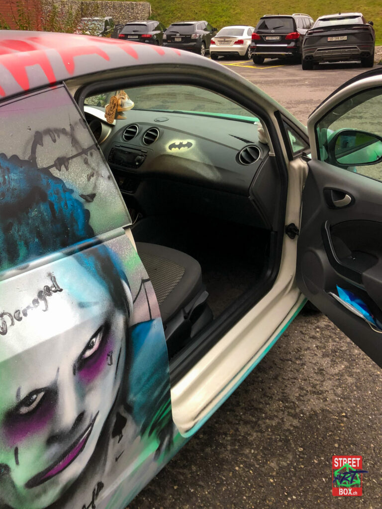 Graffiti-art-on-car-Joker-Harley-Quin-Seat-ibiza-suisse-8