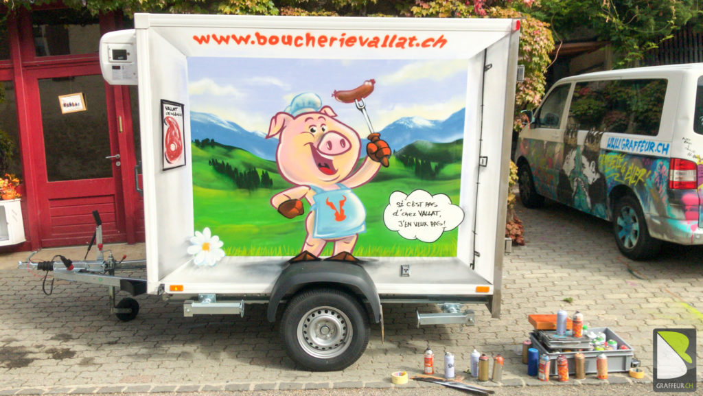 Remorque-frigo-deco-graffiti-boucherie-Vallat-Jura-Graffeur-cochon