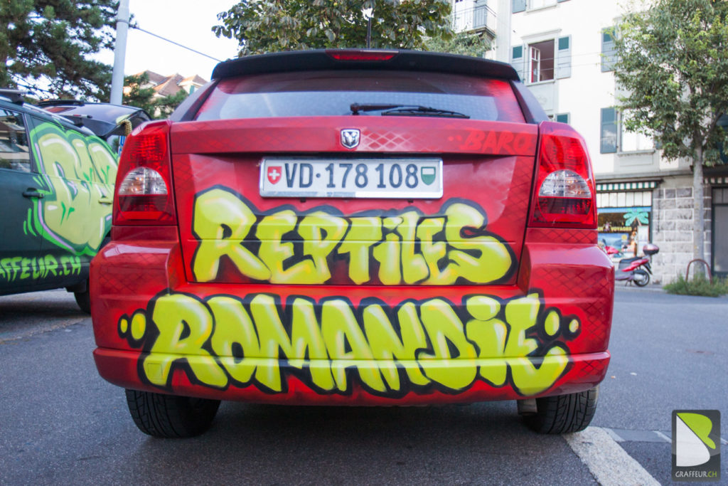 Reptiles-Romandie-Graffiti-Voiture