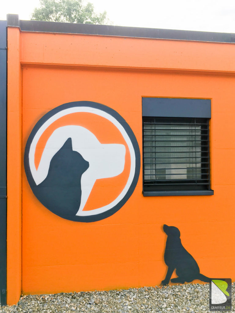 Veterinaire-Lausanne-Peintre-logo-facade-batiment