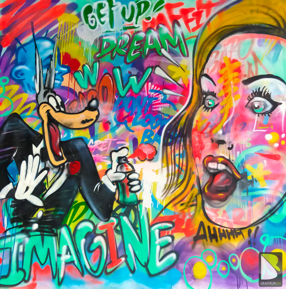 xingbu Pas de Cadre Moderne Mur Graffiti Art Prints Lovely Girls Toile Ngs sur Le Wall Street Art Toile Résumé Mur Photos Décor À La Maison 30x40cm sans Cadre 